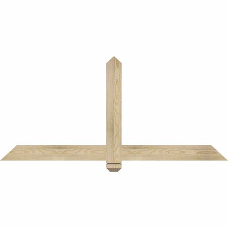 Ekena Millwork Eugene Rough Sawn Timber Gable Bracket, Douglas Fir, 60"W x 27"H x 2"D x 4"F, 11/12 Pitch GBW060X27X0204EUG00RDF